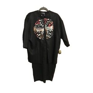 Jm Gaulbourn at SM Dress w/ Matching Jacket & Sach Womens M‎ Black 100% Linen